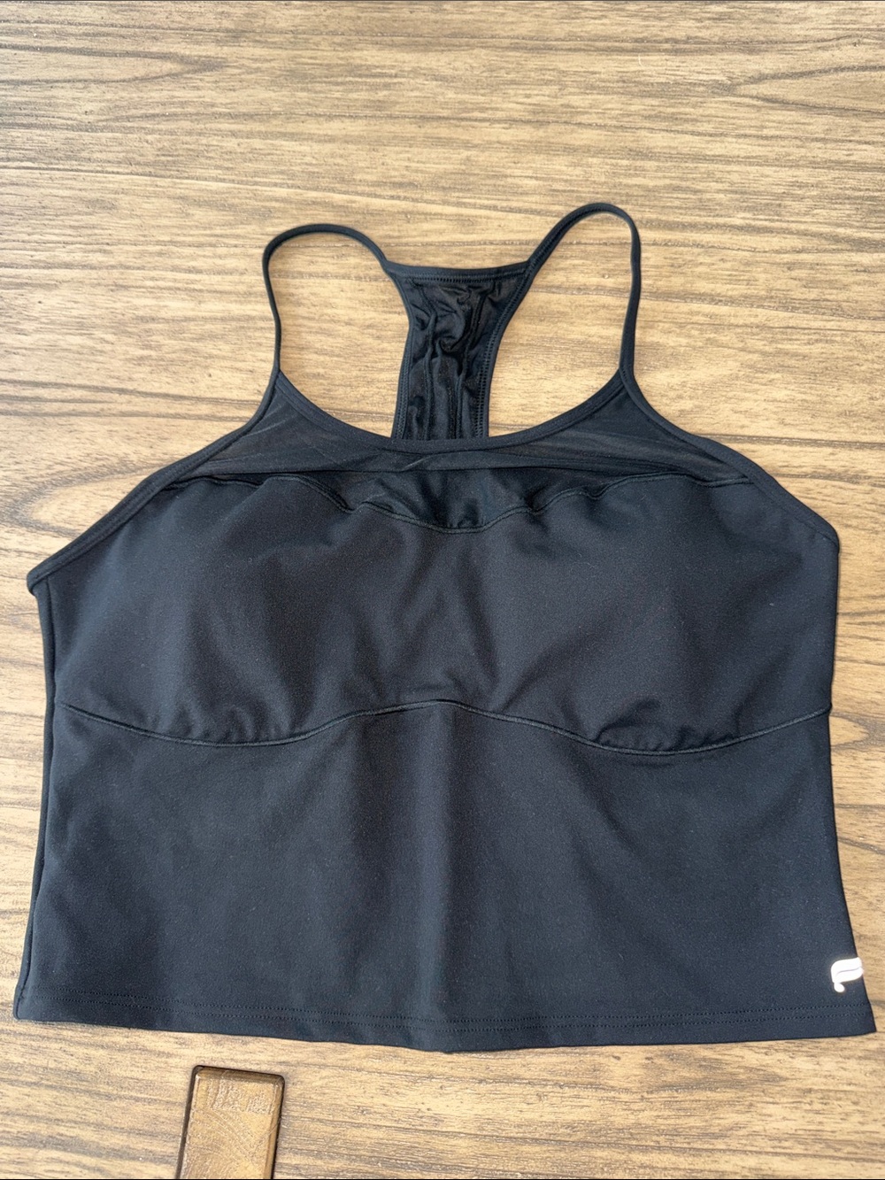 Fabletics Black Mesh Racerback Tank Top